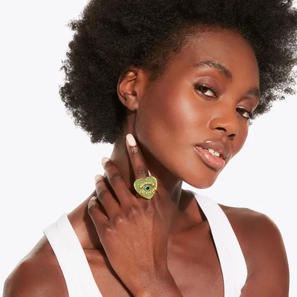 Kurt Geiger Evil Eye Heart Cocktail Ring - Picture 3 of 9